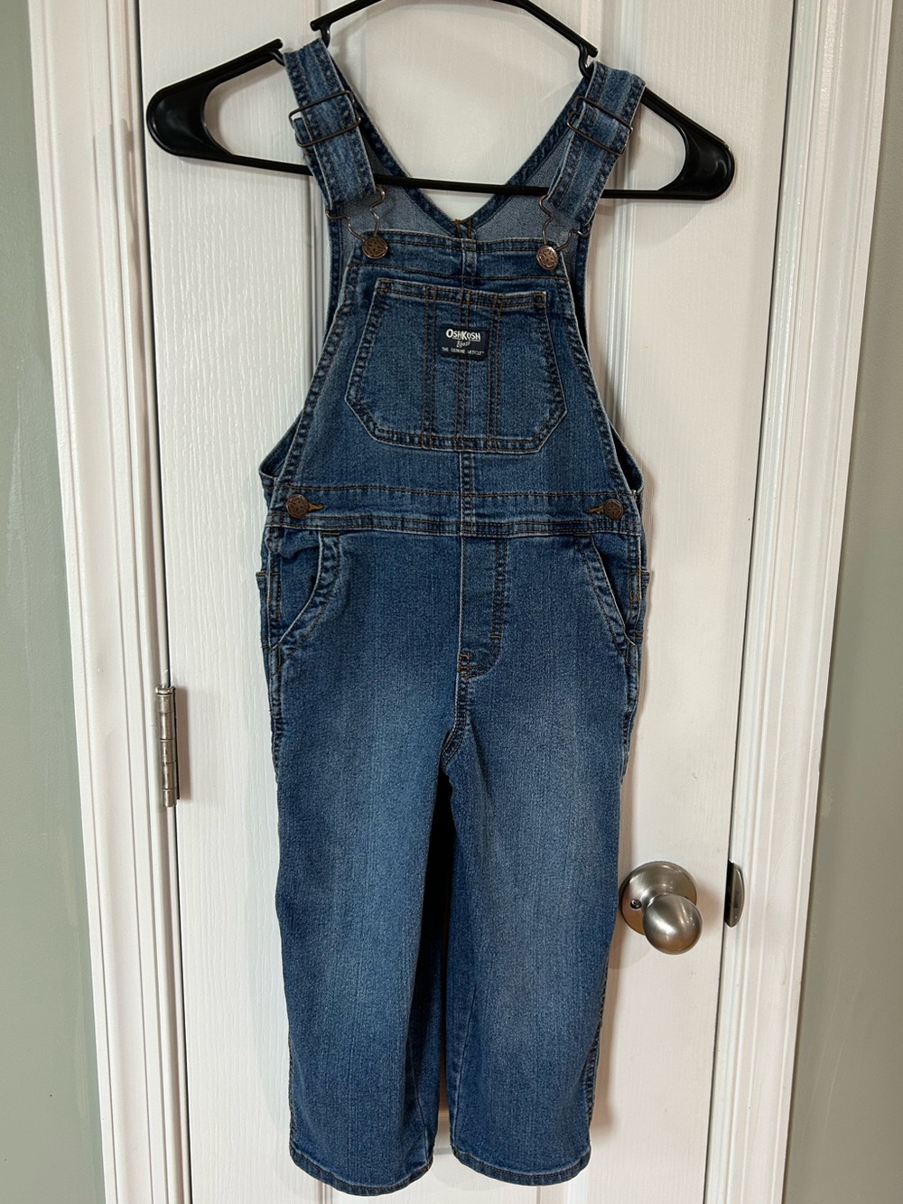 OshKosh B’gosh Toddler Boys 4T Denim Overalls Blue Jeans Carpenter